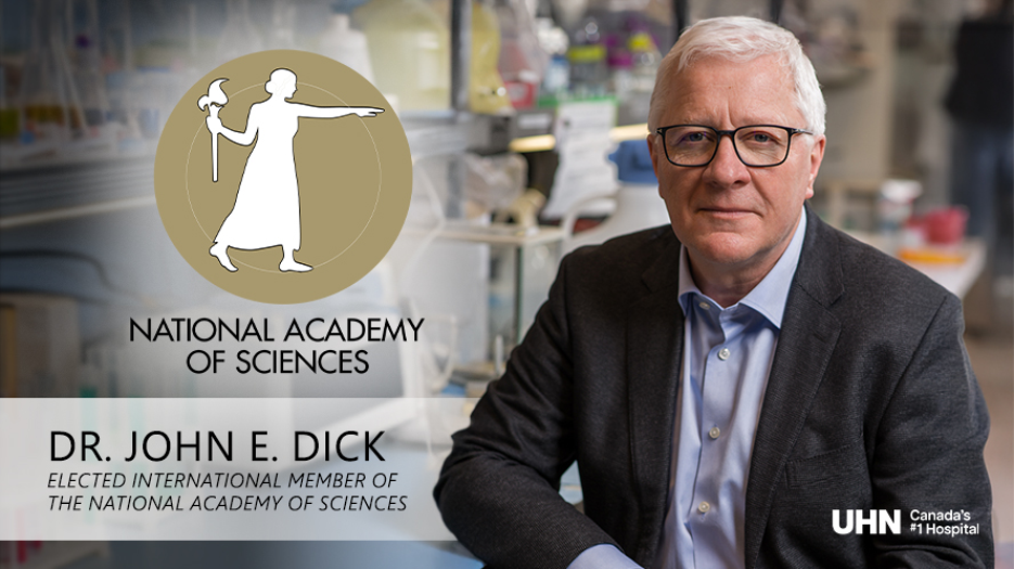 Headshot of Dr. Dick with the National Academy of Sciences logo and list of the recognition obtained